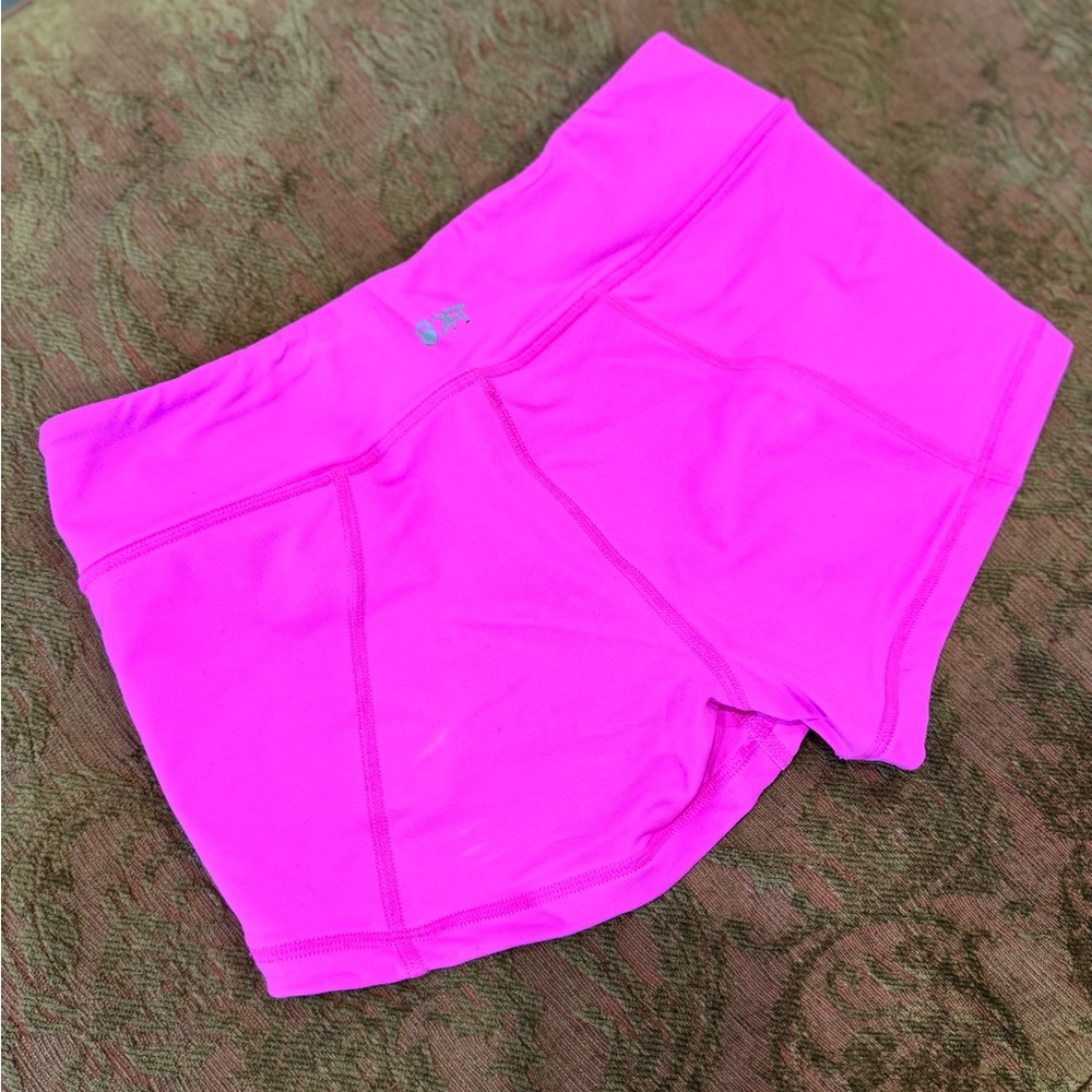 Fuchsia KFT workout shorts. Beautiful color. Worn once. Size small